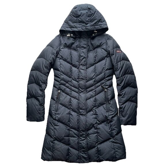 Bogner Fire + Ice Goose Down Puffer Jacket Insulated Full Zip Chevron Hooded 6
